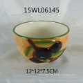 Handpainting olive ceramic bowl for kitchen